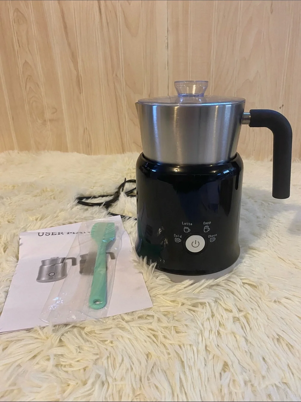 Milk Frother 4-in-1 Electric Milk Frother - Black
